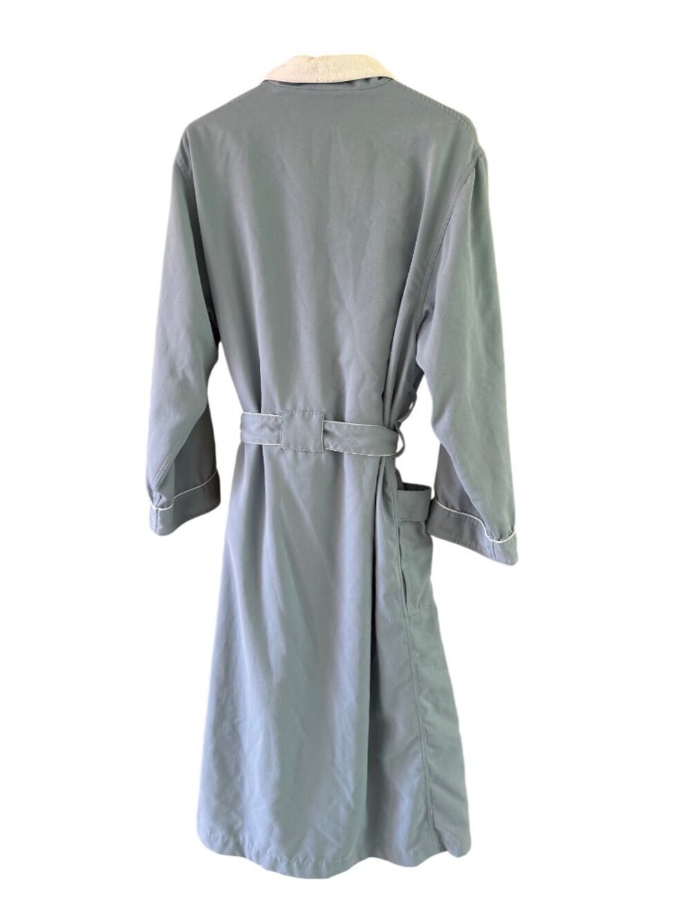 Plush Necessities Luxury Womens Spa Robe Size M Aqua Self Wrap Matching Belt - Picture 3 of 10